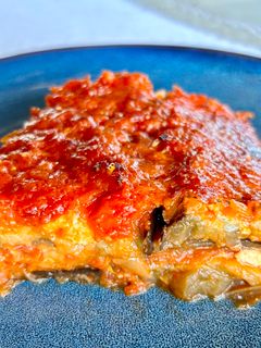 Una foto de Parmesana de berenjenas