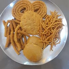 A picture of Diwali snack platter.