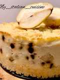 Sbrisolona di farina di riso con ricotta e pere e gocce di cioccolato fondente