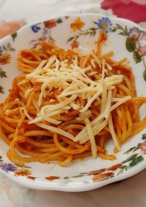 Une photo de Spaghetti sauce tomate a l'ancienne 🍝