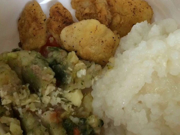 Langkah Gampang Menyiapkan Resep  Dori goreng tepung + mashed potato (MPASI 9+) yang Enak, Lezat