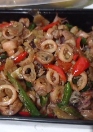 Foto resep Cumi Asin Tumis Saus Tiram