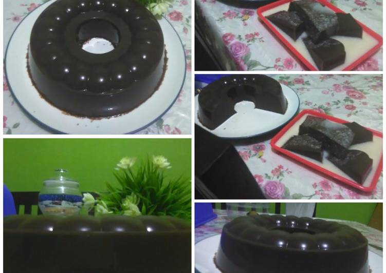 Puding susu coklat vla vanila