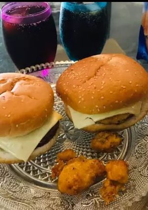 A picture of Chicken pattie burger.