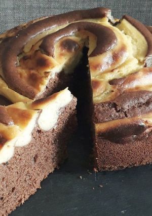 Une photo de Gâteau spirale au chocolat et crème Pâtissière