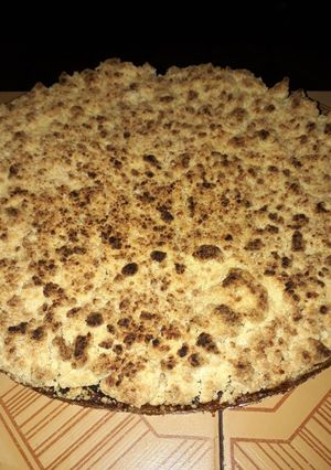 Una foto de Kuchen de manzanas y migas aleman