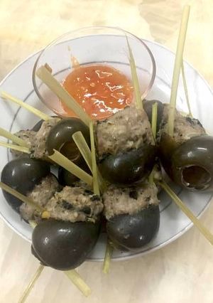 Hình của món Ốc Bưu dồn thịt.