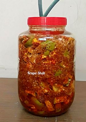 A picture of Mango pickle (for whole year).