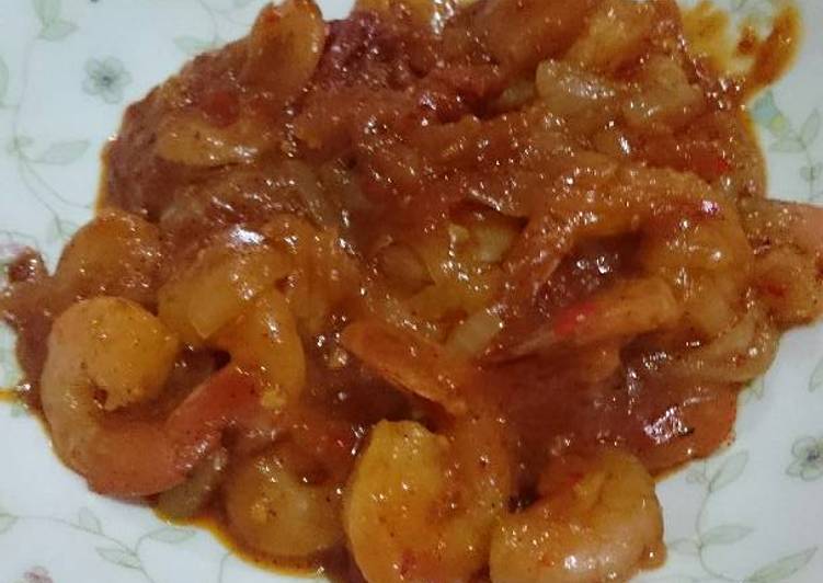 Resep Udang Goreng Saus Padang yang Enak Banget