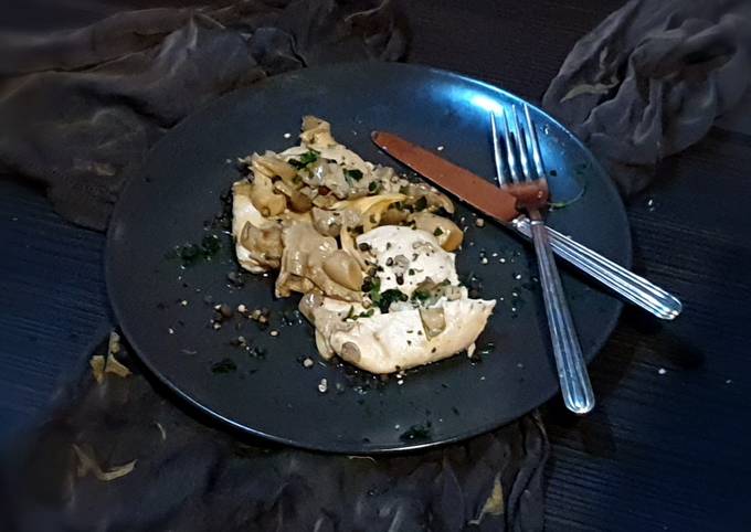 Pollo ai funghi in vasocottura