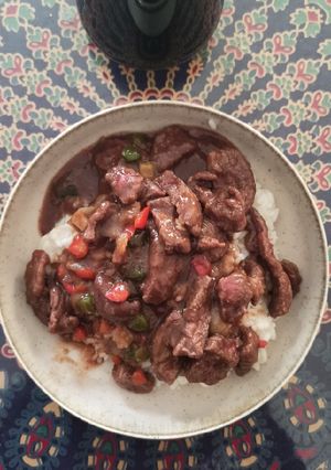 Una foto de Arroz con ternera y salsa de soja