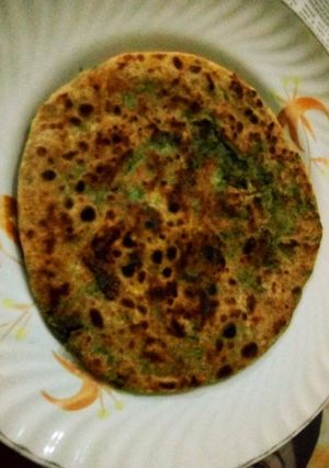 A picture of Palak paratha.