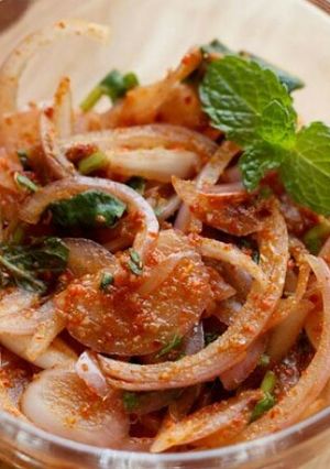 A picture of Masaledar onion Salad.