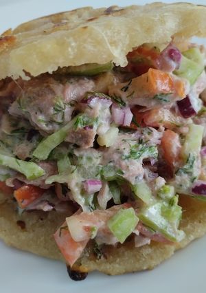 Una foto de Relleno🥯de Atún y vegetales para arepas🥙🧆🥟