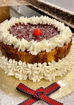 Una foto de Pastel de queso con calabaza (Cheesecake with pumpkin)