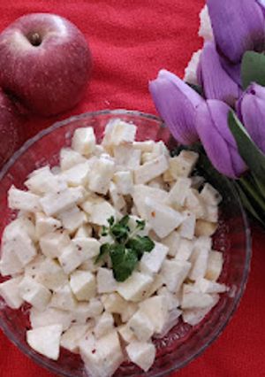 A picture of Caesar salad.