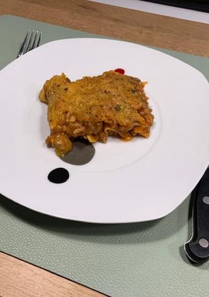 Una foto de Lasaña boloñesa sin bechamel