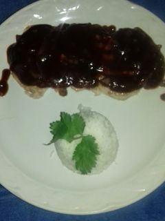 Una foto de Lomo en salsa BBQ