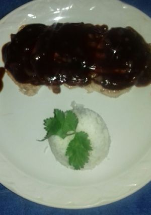 Una foto de Lomo en salsa BBQ