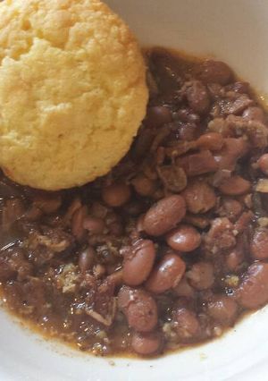 A picture of Spicy Pinto Beans and Bacon - CROCKPOT.