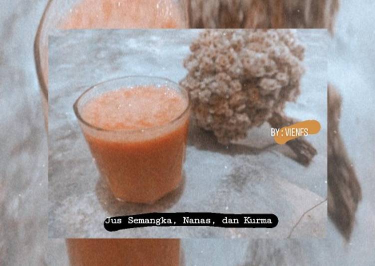 Cara Membuat Jus Semangka, Nanas, dan Kurma yang Enak Banget