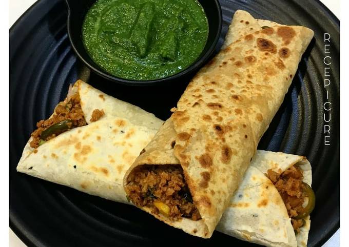 Soya keema wrap (chinese style)