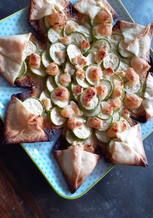 Une photo de Tarte courgette chèvre