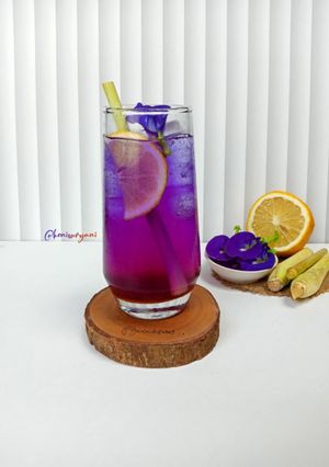 Foto resep Es Teh Sereh Bunga Telang