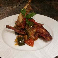 A picture of Rabbit with Catalan Ratatouille - Conill amb Samfaina.