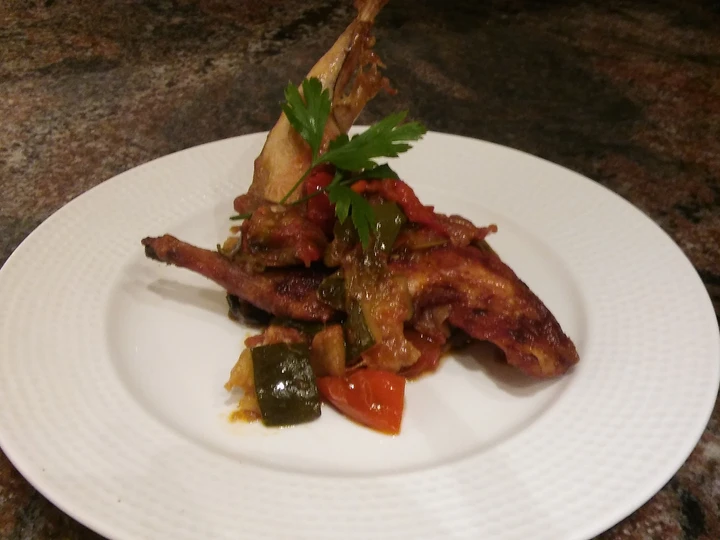 Easy Steps to Make|Recipe} Rabbit with Catalan Ratatouille - Conill amb Samfaina, Can Pamper Your Tongue