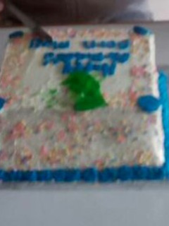 A picture of Birthday party cake.