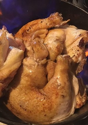 A picture of California Farm Cast Iron Chicken Coq-au-Vin Dinner.
