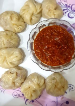 A picture of Steamed Momos.