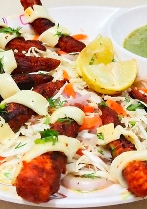 A picture of #Restaurant style cheese tandoori baby corn.