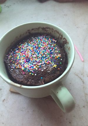 Una foto de Mini torta en taza al microondas
