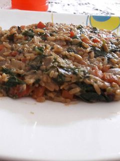 Una foto de Risotto de espinaca