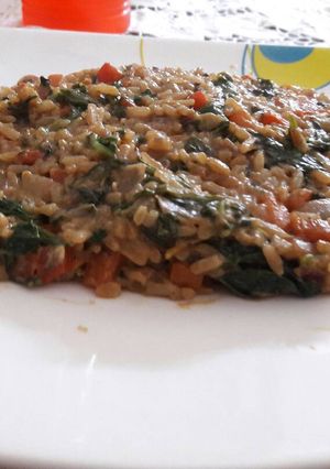 Una foto de Risotto de espinaca