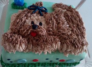 Una foto de Torta perrito lanudo