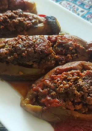 عکسی از دستور بادمجان شکم پر