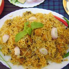 A picture of Achari Mutton Dum Biryani.