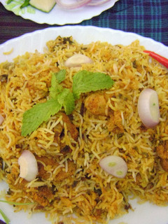 A picture of Achari Mutton Dum Biryani.