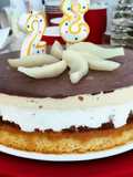 Entremet poire mousse au chocolat dulcey