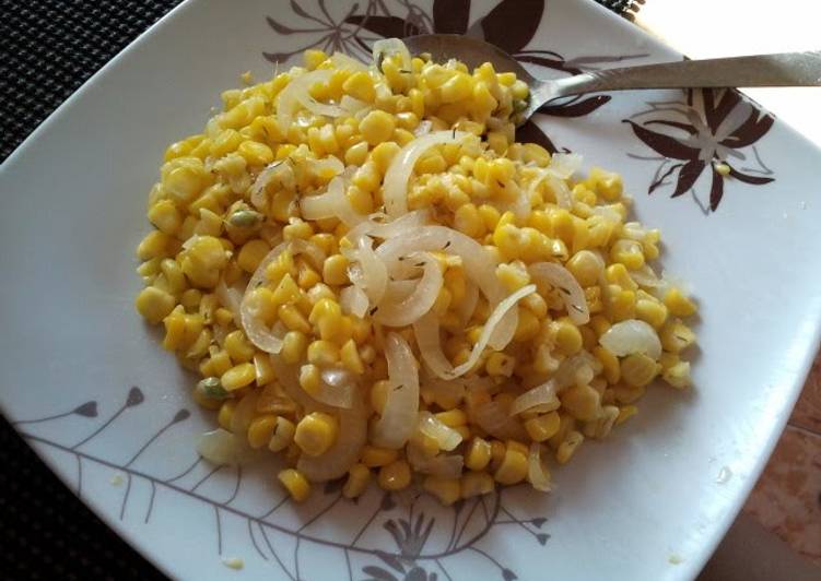Step-by-Step Guide to Prepare Super Quick sauteed corn and white onion
