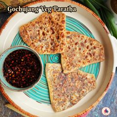 A picture of Gochujang Veg. Paratha - Korean Style.