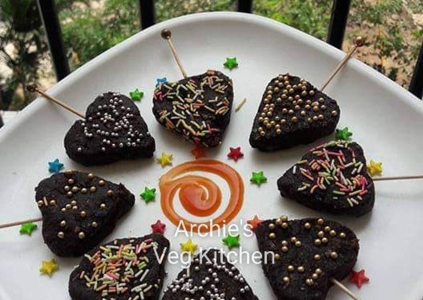 Chocolate paneer lollipop