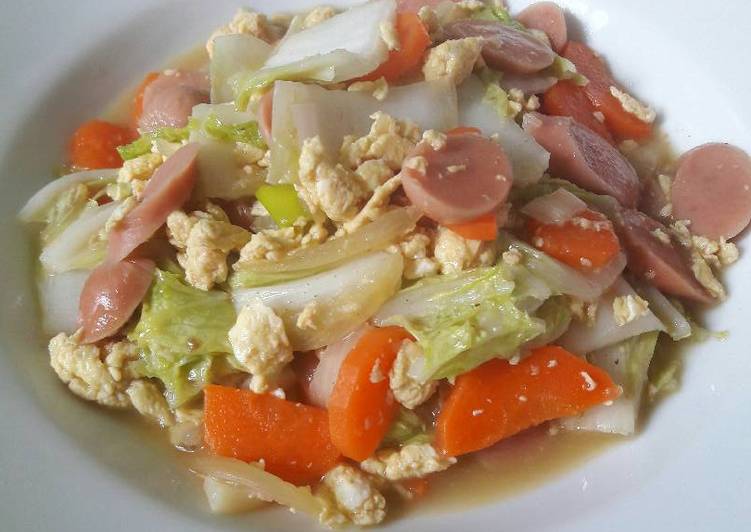 Resep Orak  arik  SS sawi sosis saus  tiram  oleh ErwinA 