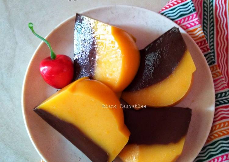 Resep #Pudding Mangga Lapis Coklat Jadi, Lezat