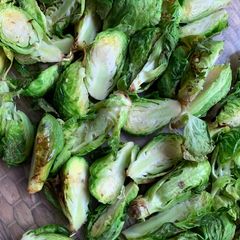 Sweet and’ Spicy Crispy Brussel Sprouts A picture of Sweet and’ Spicy Crispy Brussel Sprouts.
