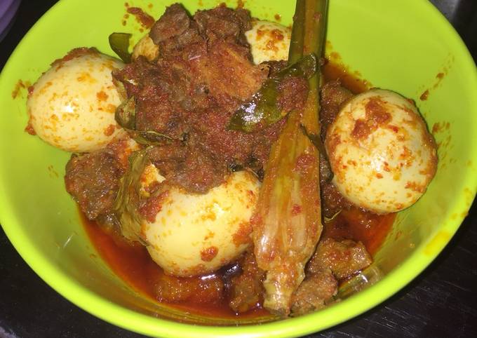 Sapi telor bumbu rendang ala-alaan