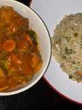 Gizzard sauced with rice